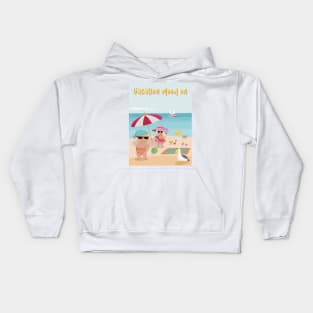 Vacation mood on - two cute kids having a sunny happy day on the beach Kids Hoodie